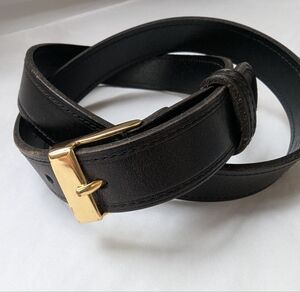 Lauren Ralph Lauren Thin Leather Belt Size S Brown Gold Buckle Excellent